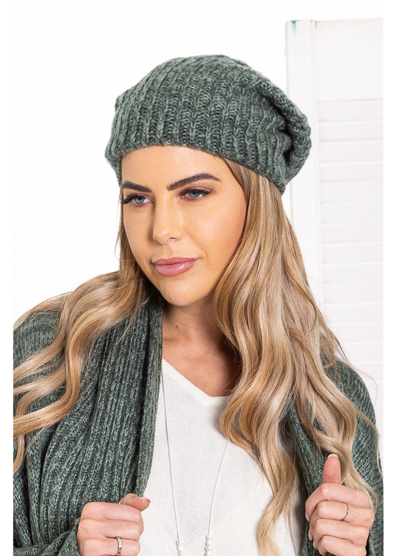 Gwen Beanie - Olive & Sage