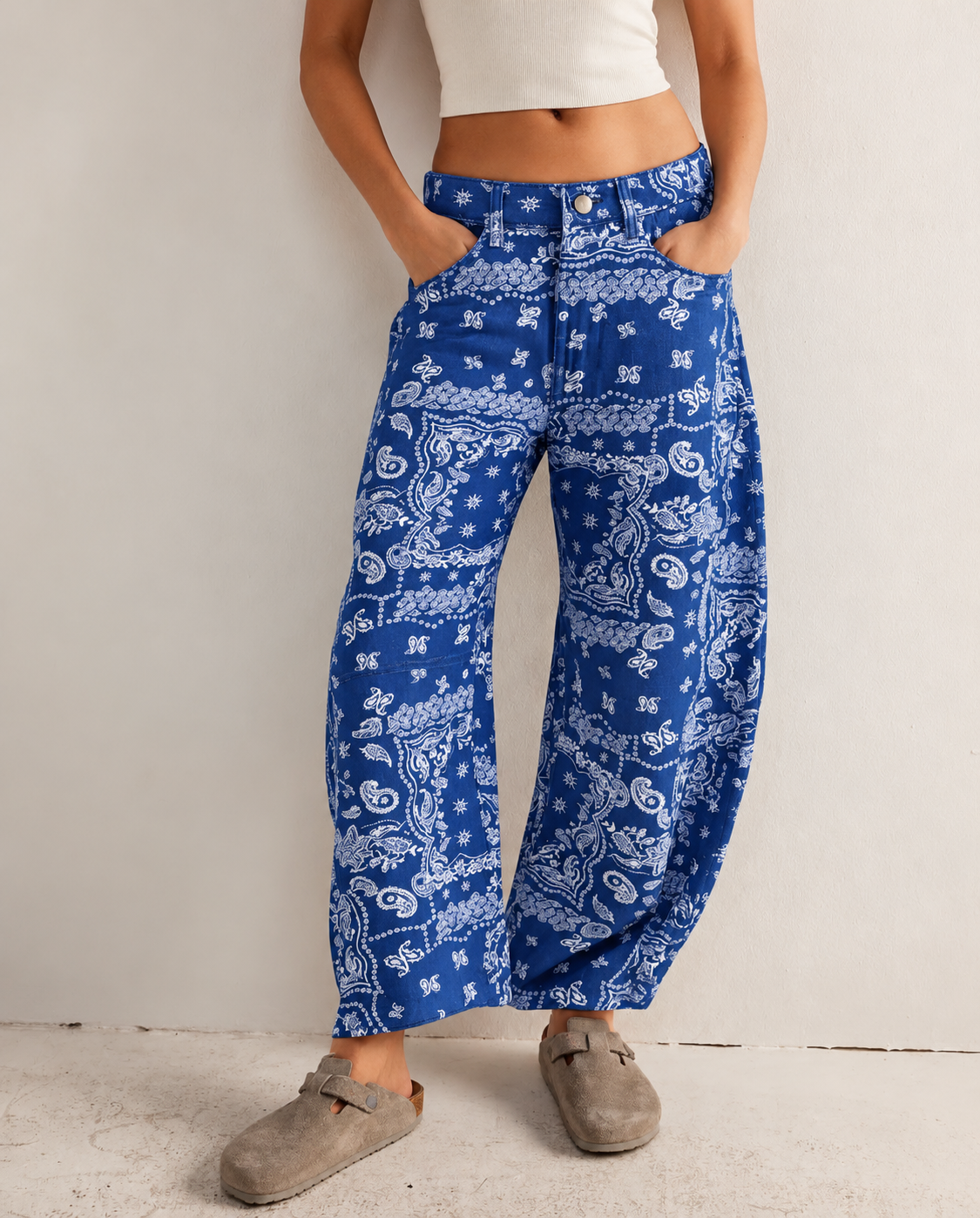 Bandana Barrel Jeans - Denim