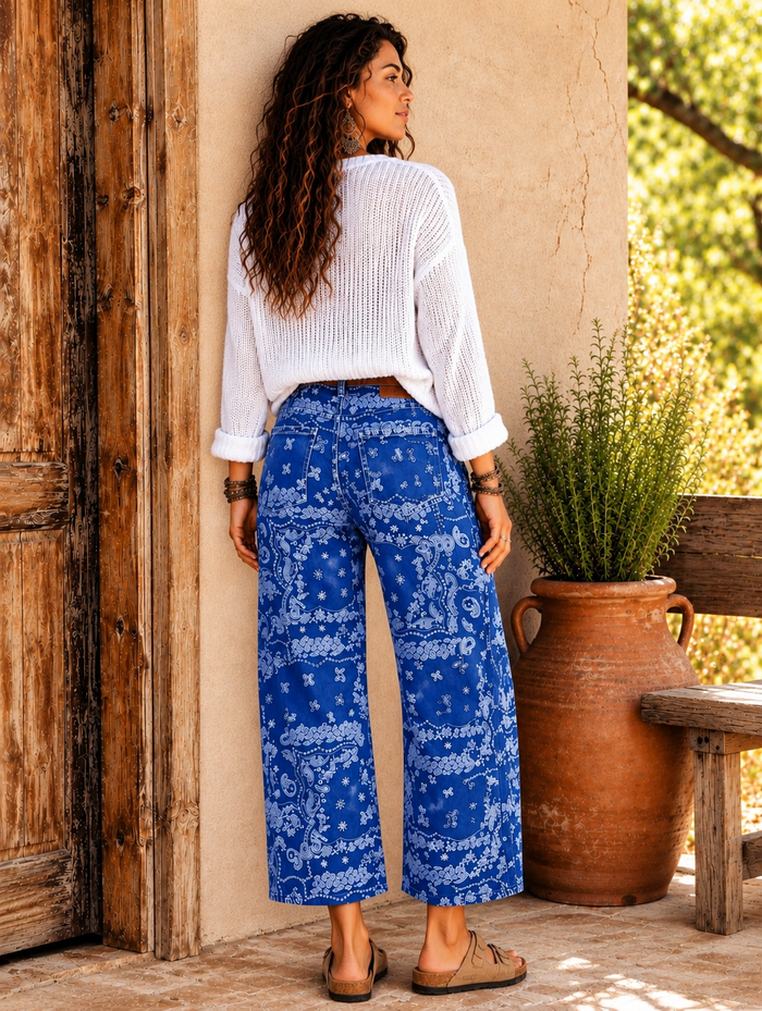 Bandana Barrel Jeans - Denim