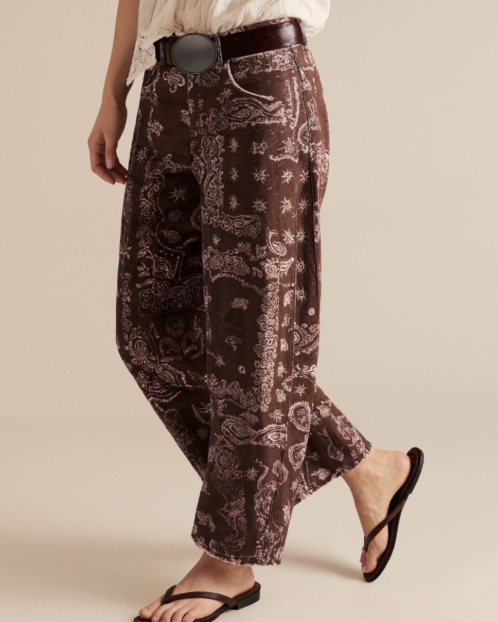 Bandana Barrel Jeans - Choc