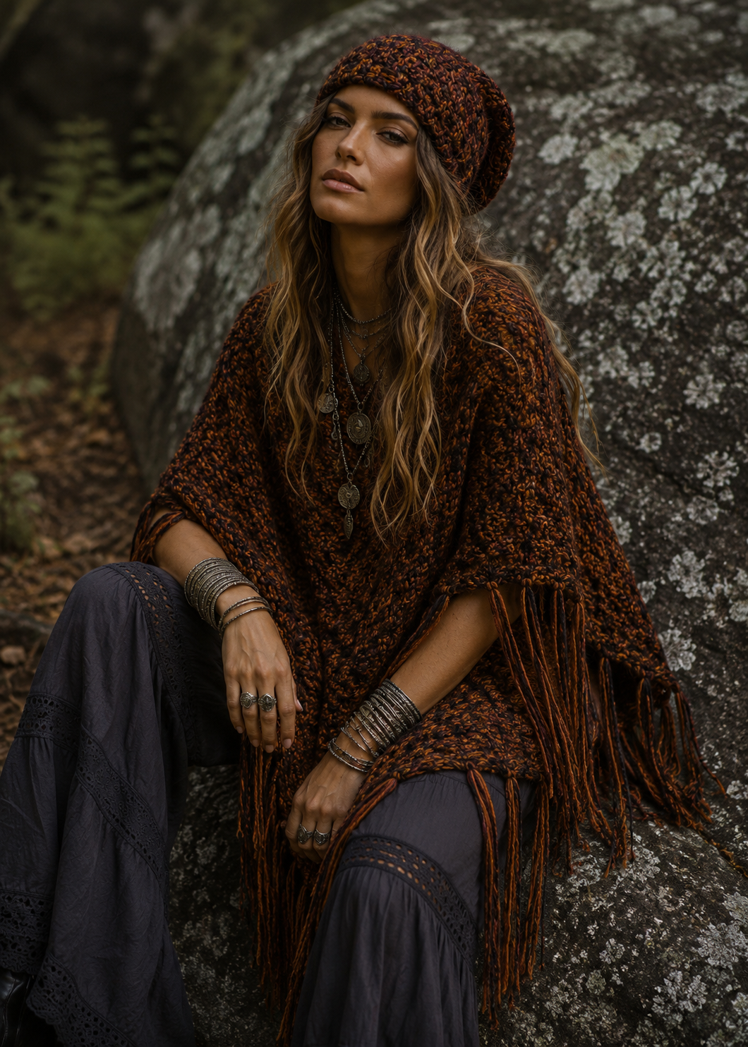 Boho Poncho Or  Beanie