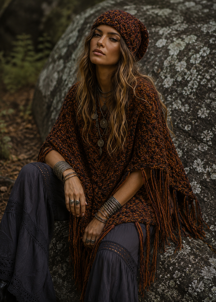 Boho Poncho Or  Beanie