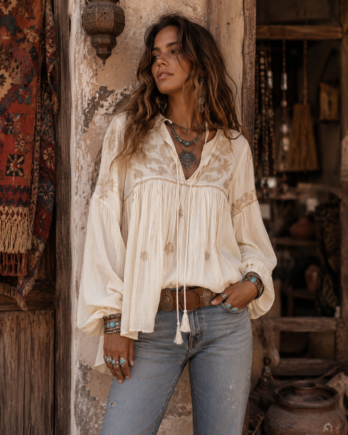 Willow Song Blouse - Ivory - AO40  Agent Sample