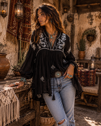 Willow Song Blouse - Black - AO40  Agent Sample