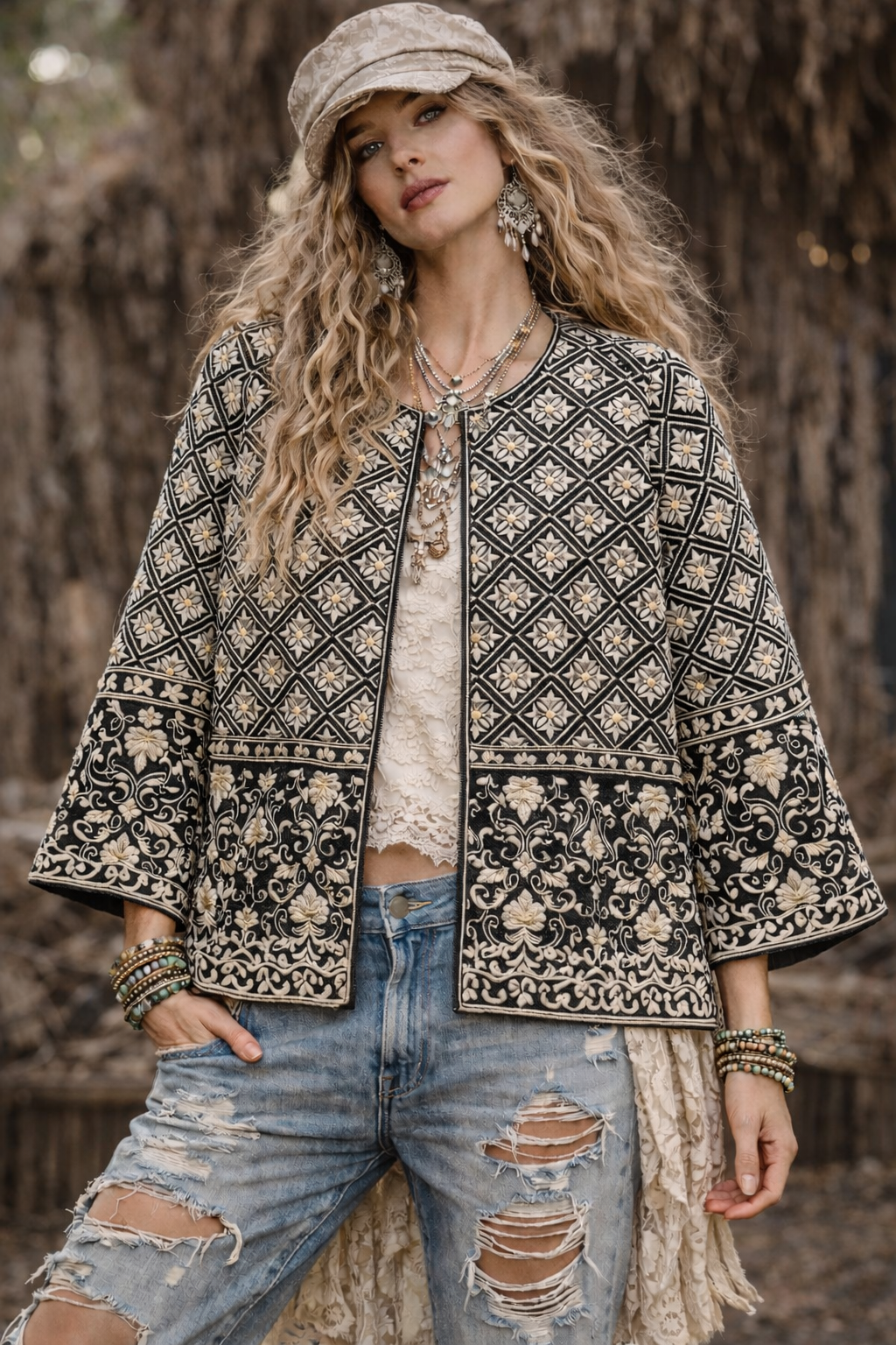 Roxy Silk Jacket- Black