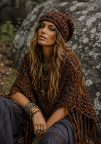 Boho Poncho Or  Beanie