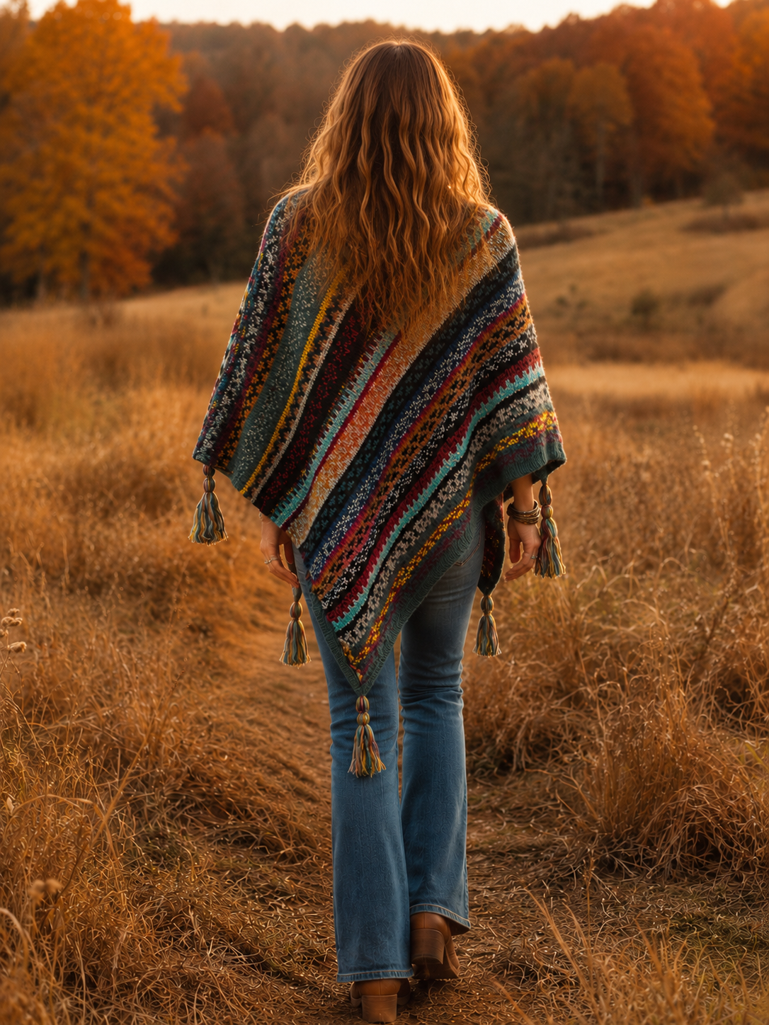 Mix Roll Neck Poncho