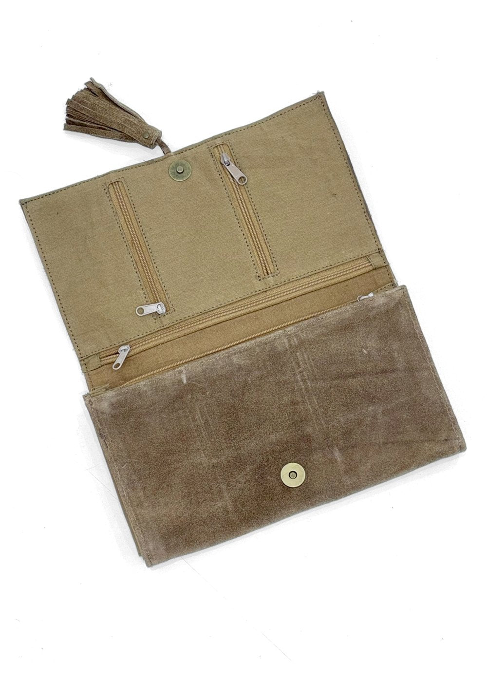 Beaded Suede Clutch - AJ39