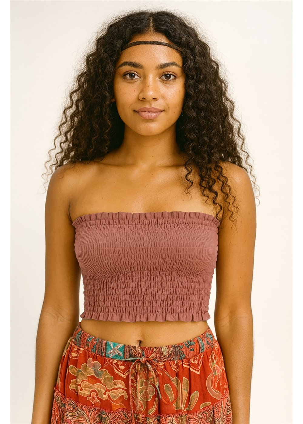 Mauve Bandeau Top - Dusty Mauve