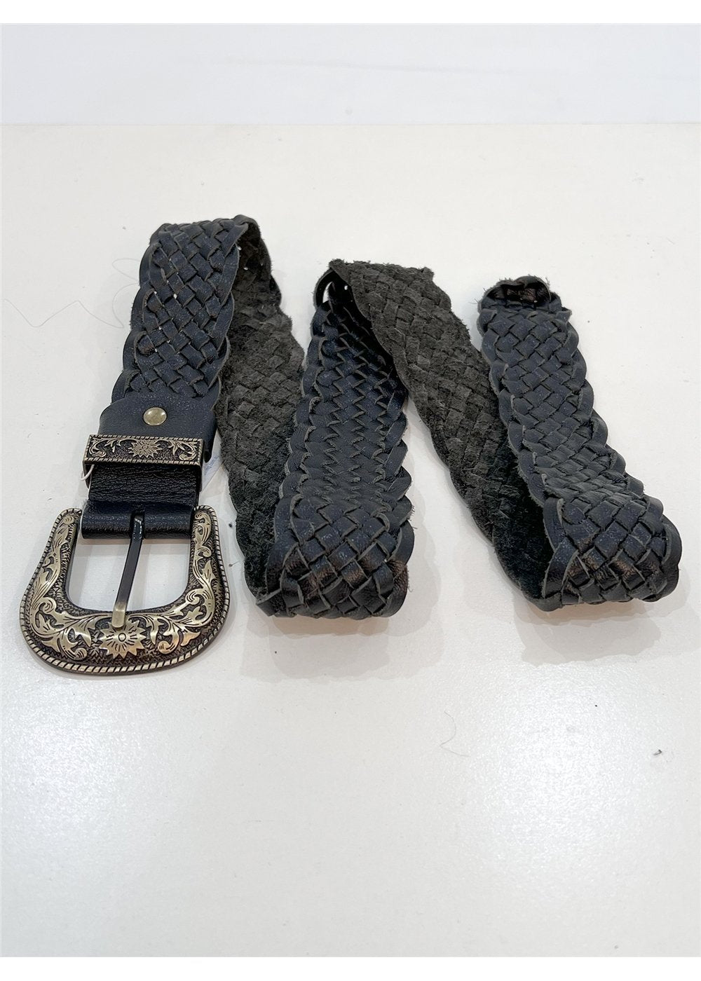 Braided Leather Belt | Black
