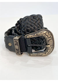 Braided Leather Belt | Black