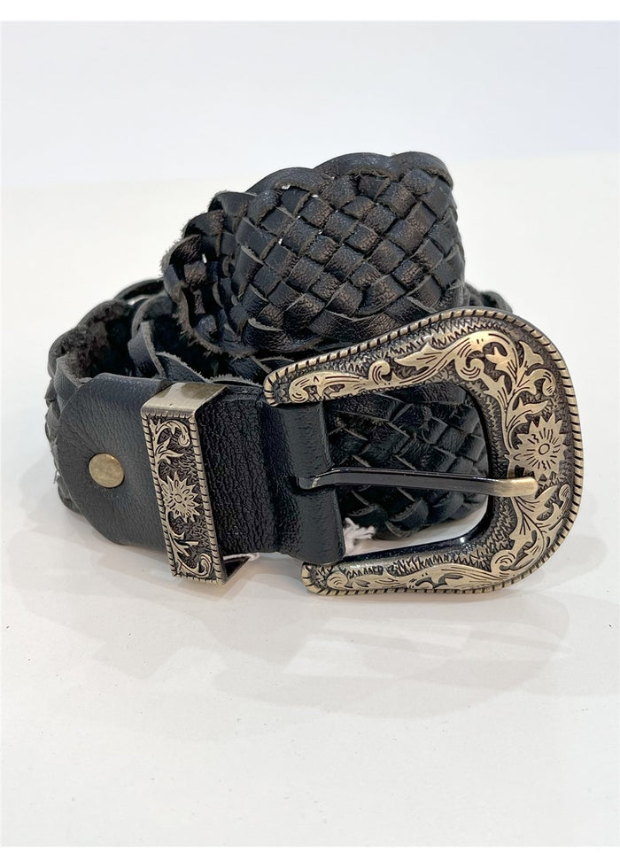 Braided Leather Belt | Black