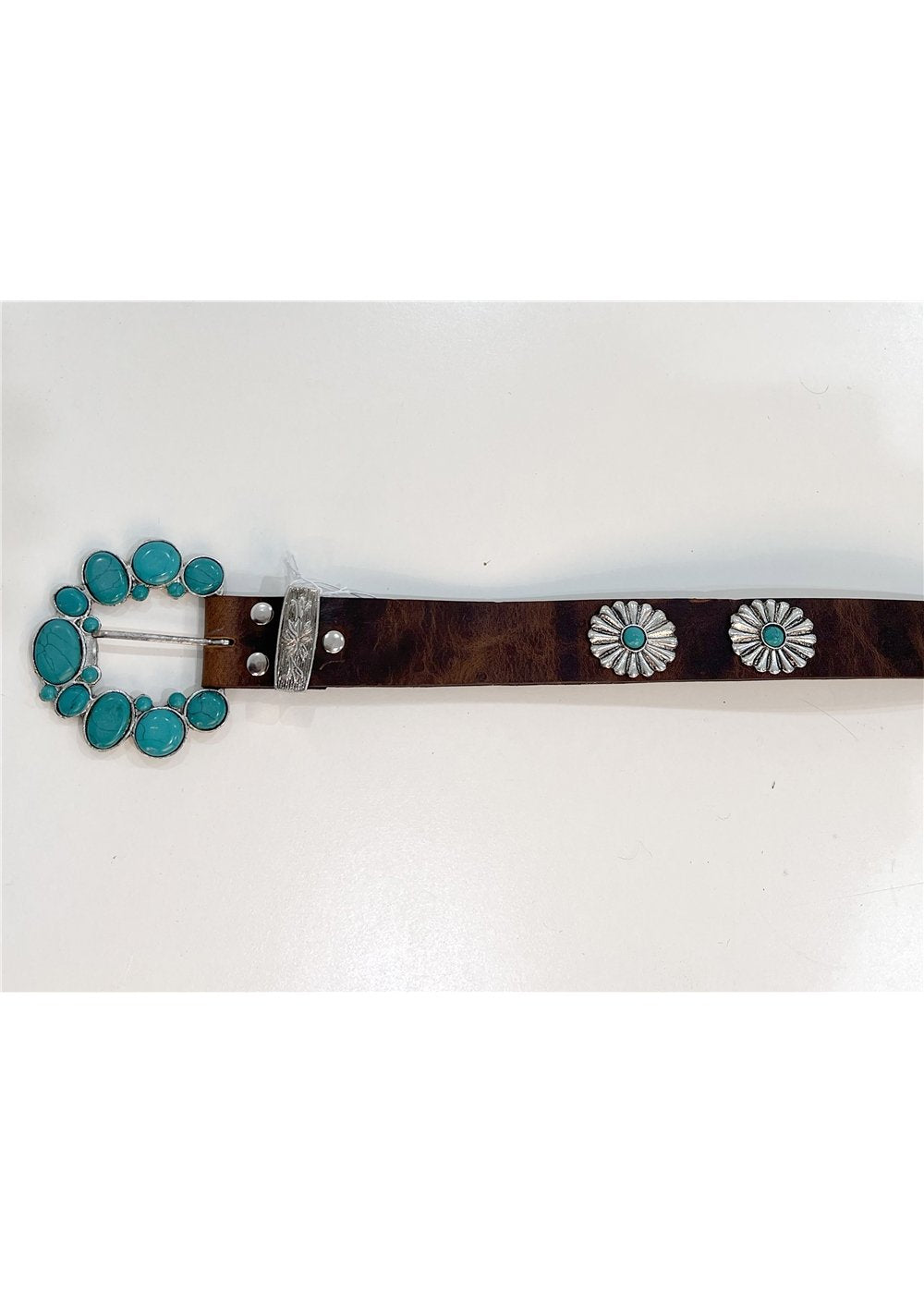 Turquoise Buckle Leather Belt