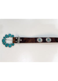 Turquoise Buckle Leather Belt