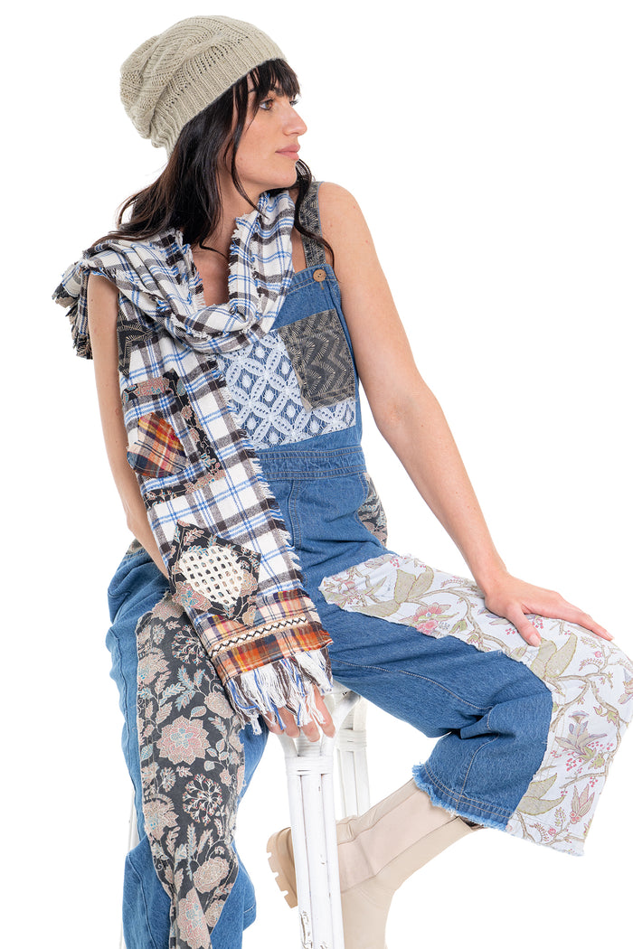 Artisanal Patchwork Scarf - Brown | CD001 (agent sample)