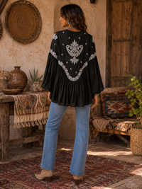 Willow Song Blouse - Black - AO40  Agent Sample