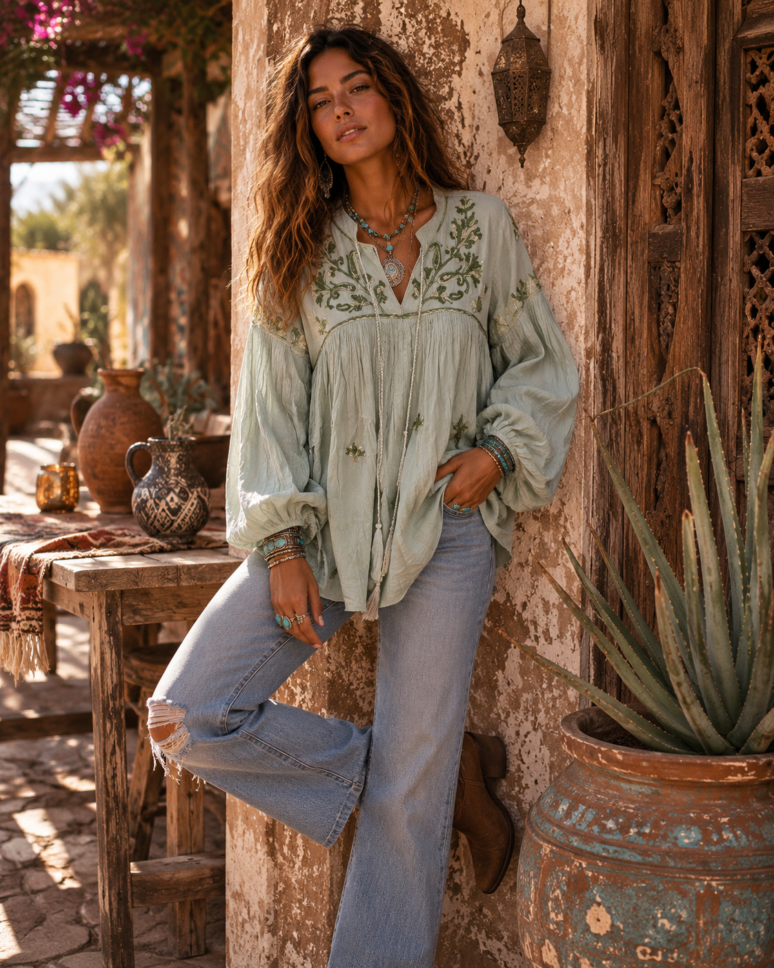 Willow Song Blouse - Sage  AO40  Agent Sample