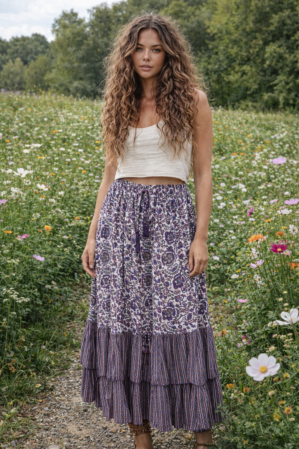 Remi Skirt - Lavender Print - Sample Sale