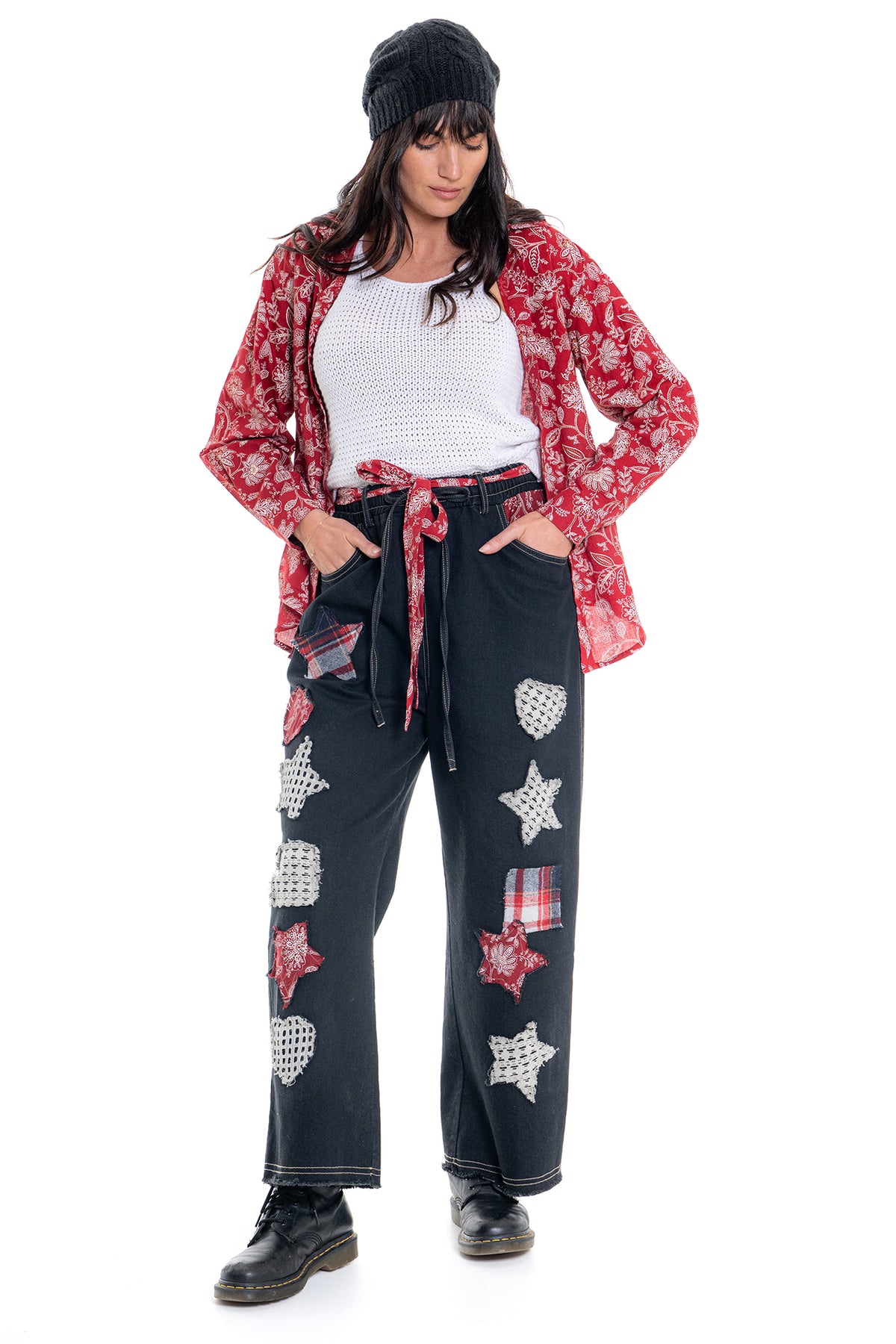 Patchwork Jeans | Black CD-108 (agent samples - Small size)