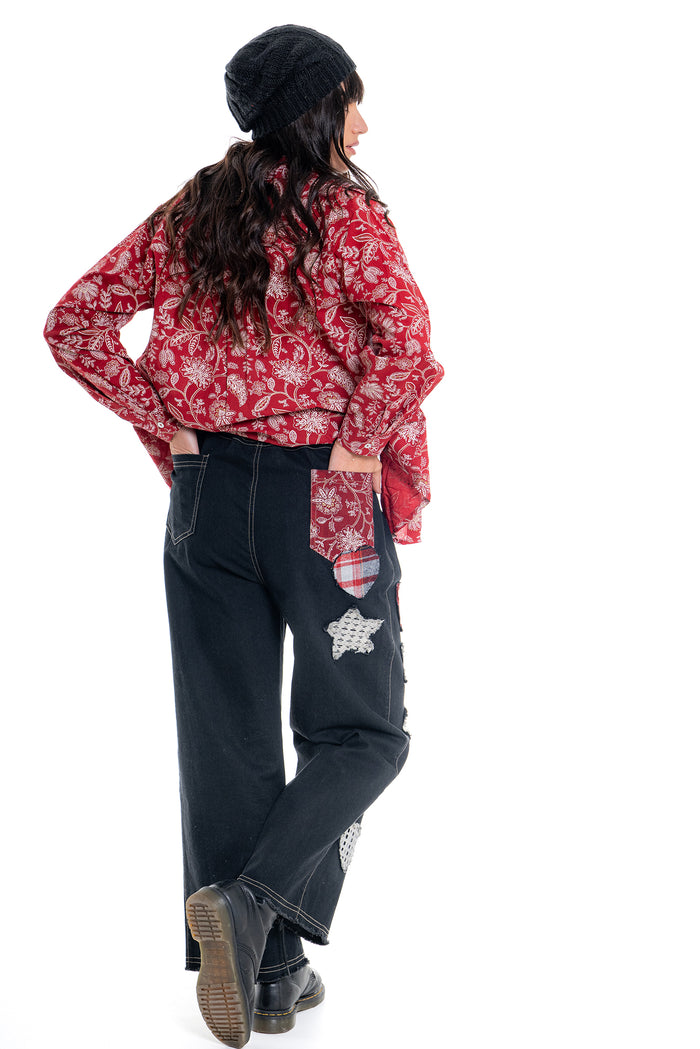Patchwork Jeans | Black CD-108 (agent samples - Small size)
