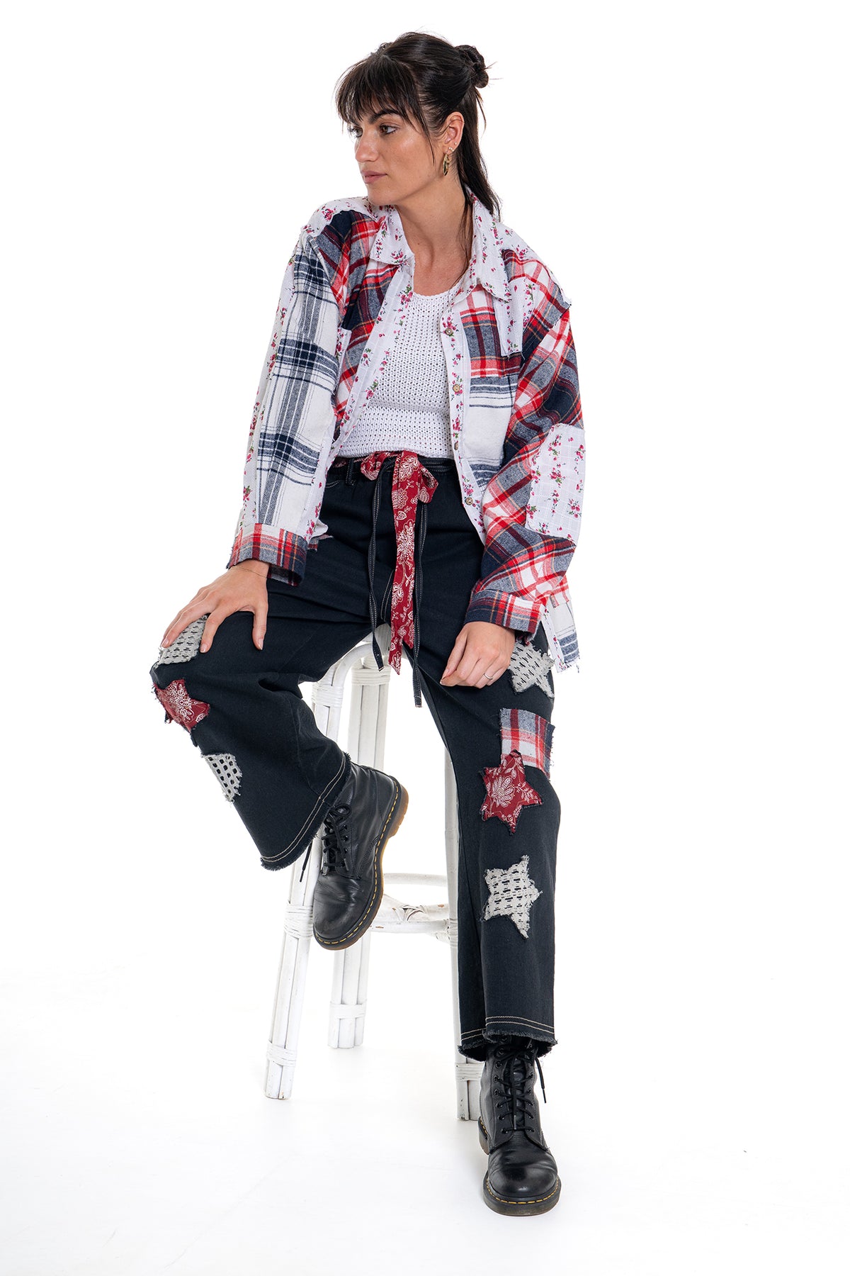 Patchwork Jeans | Black CD-108 (agent samples - Small size)