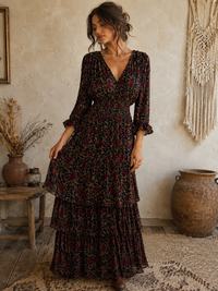 Teal Noir Maxi Skirt (Sample AP-78)