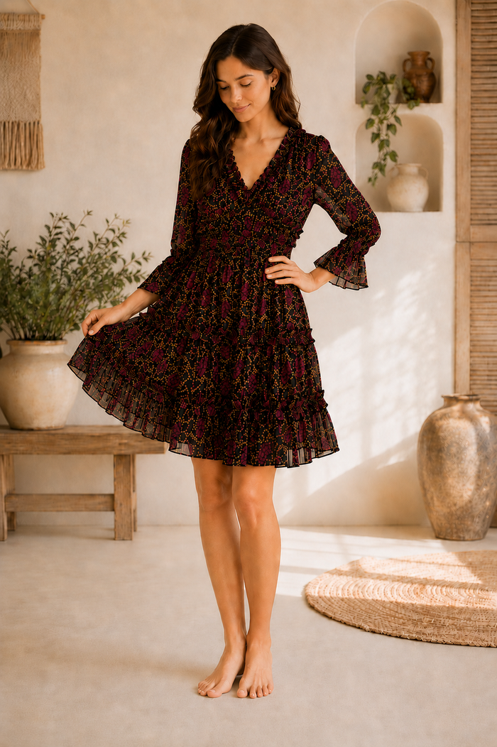 Teal Noir Mini Dress (Sample AP-77)