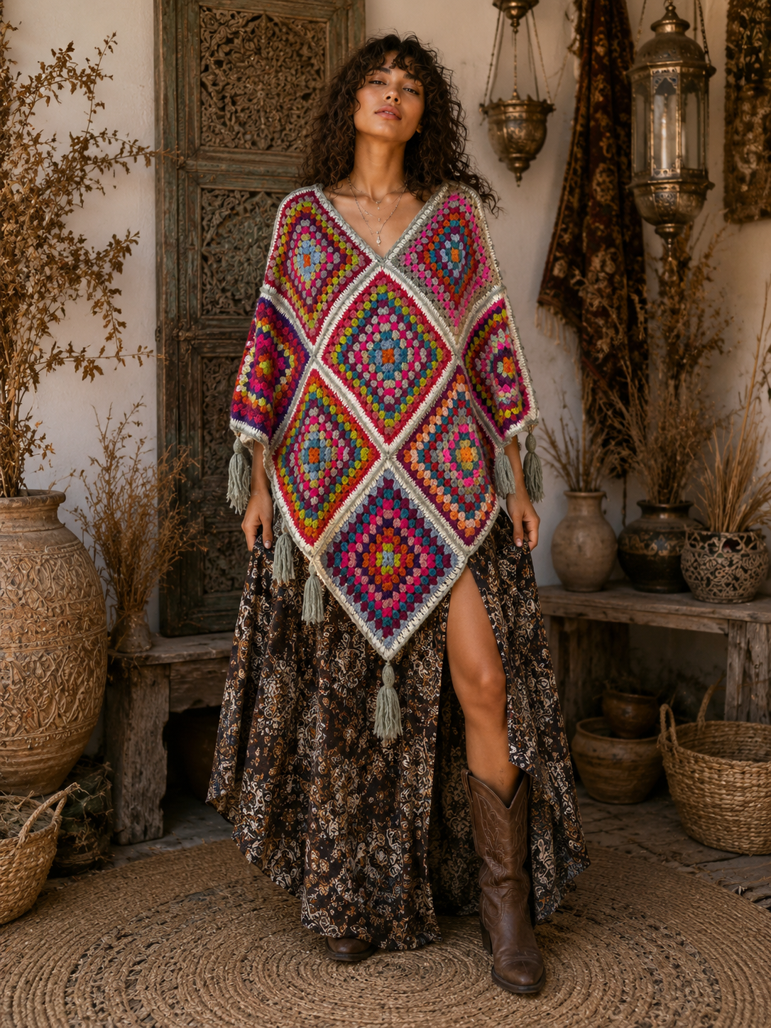Mosaic Wonderland Crochet Poncho
