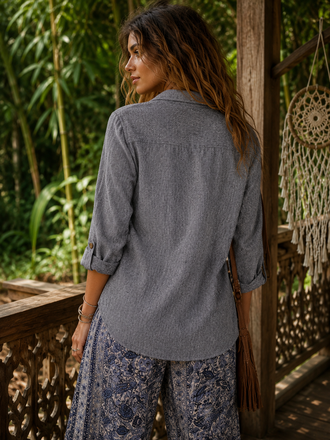 Plum Blouse - Grey