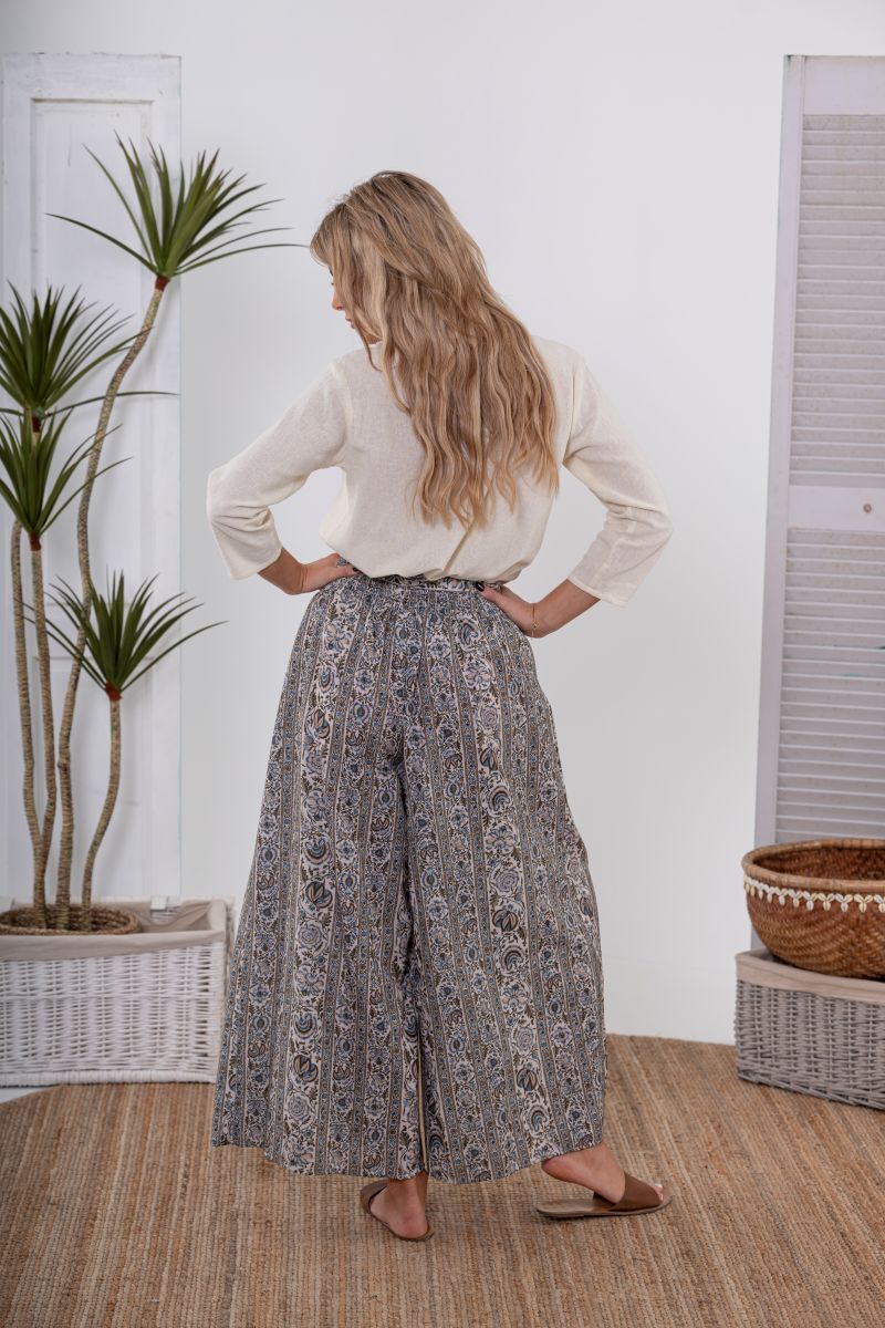 Luna Pant - Victoria Print -BLU - Sample Sale