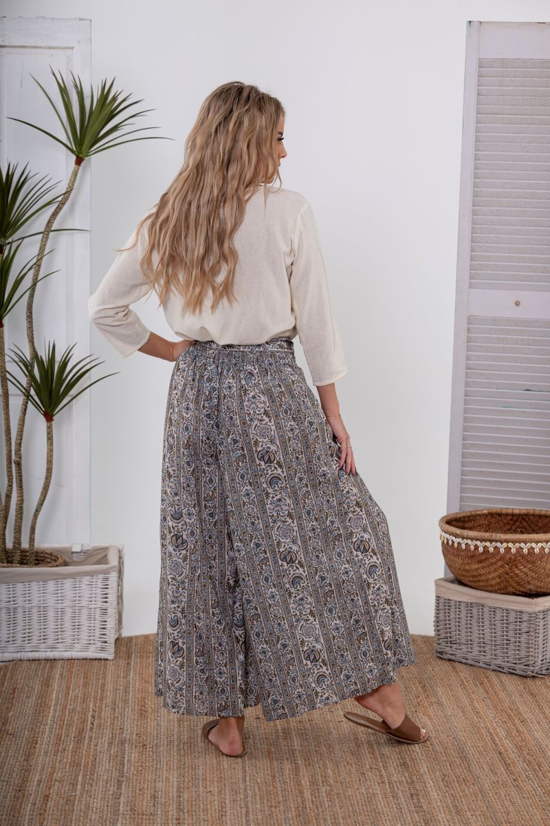 Luna Pant - Victoria Print -BLU - Sample Sale