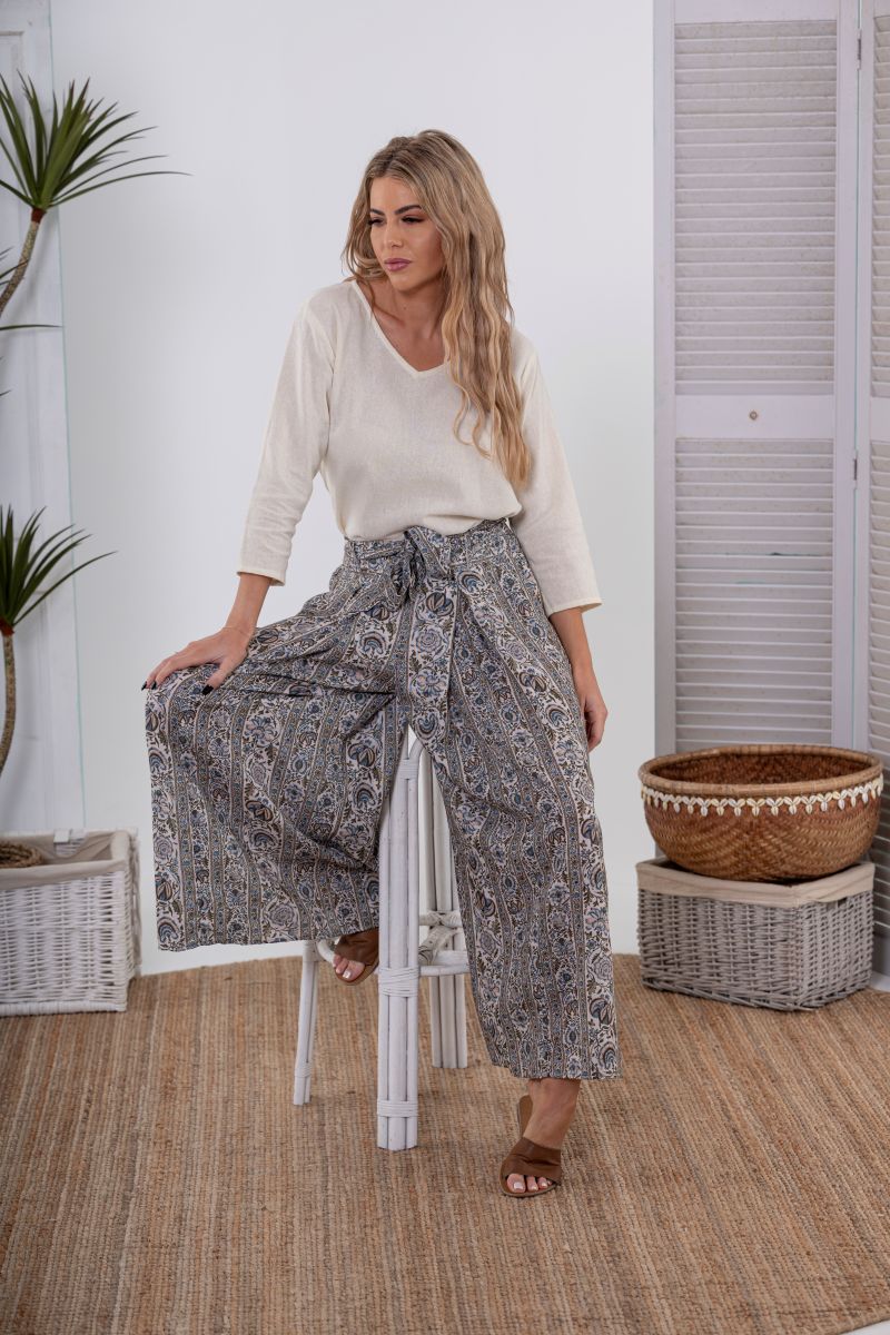 Luna Pant - Victoria Print -BLU - Sample Sale