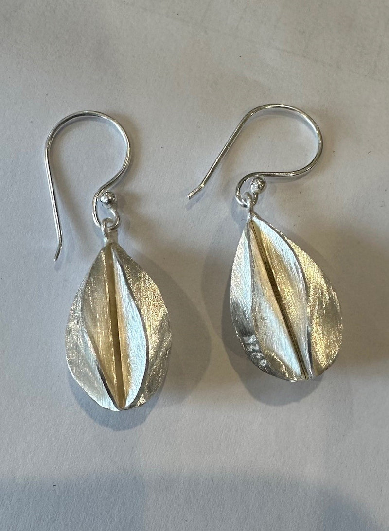 Oblong Sterling Silver Earrings - DT119