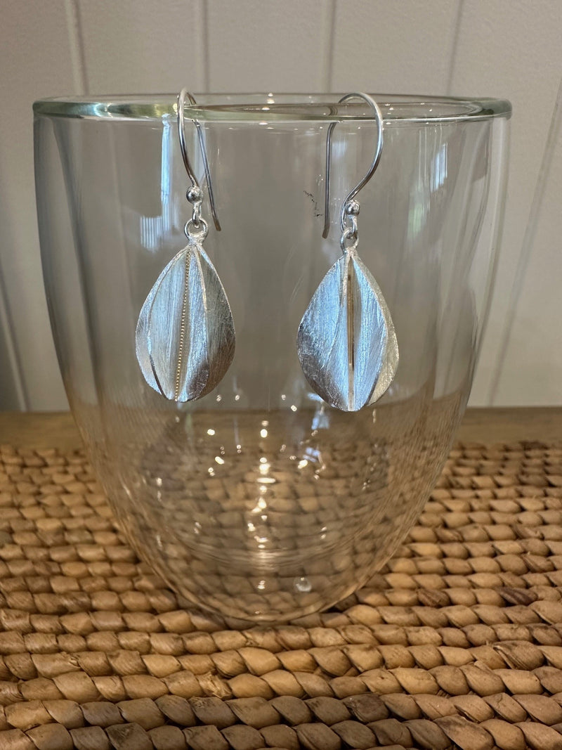 Oblong Sterling Silver Earrings - DT119