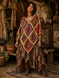 Mosaic Dreams Crochet Poncho