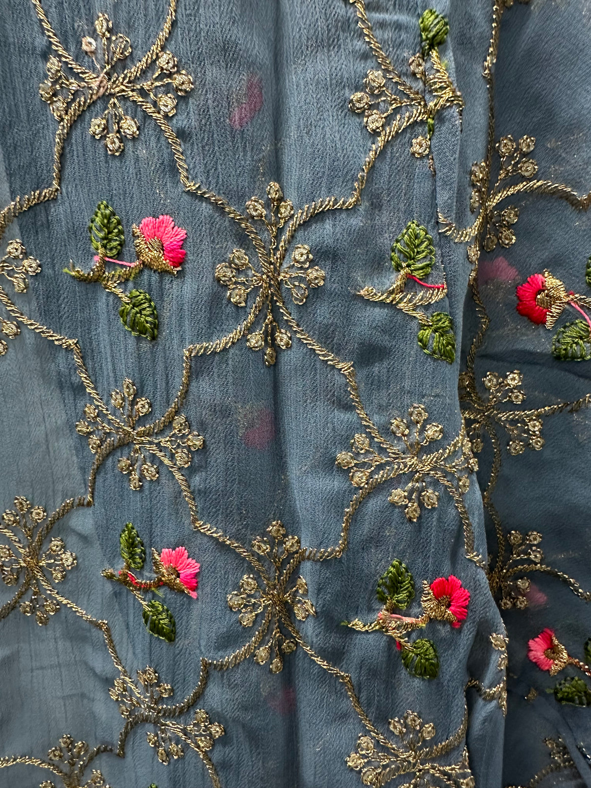 Flamingo Jacket - Poppy Flower - Dusty Blue