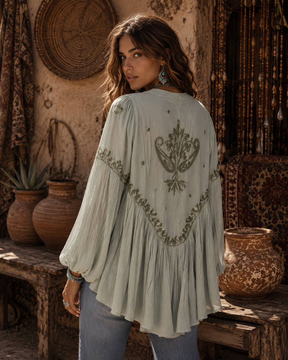 Willow Song Blouse - Sage  AO40  Agent Sample