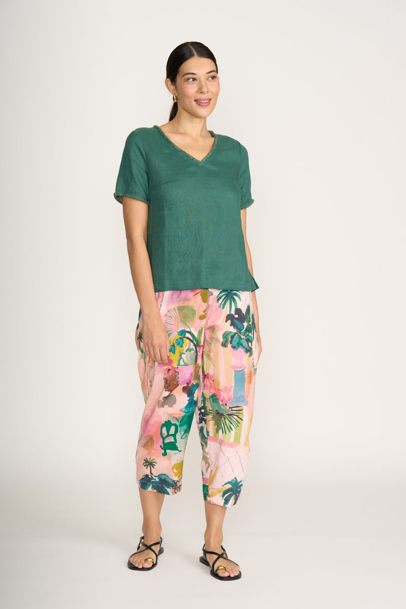 Impression Pant - Atrium - Foil in floral print cotton, view 3