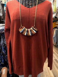 Fabienne Knit Top - Rust