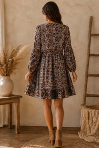 Folk Vine Short Dress