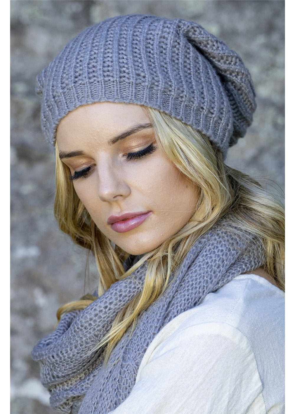 Rib Beanie - Stone