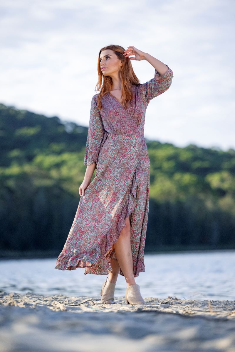 Bohemian style wrap dress budget