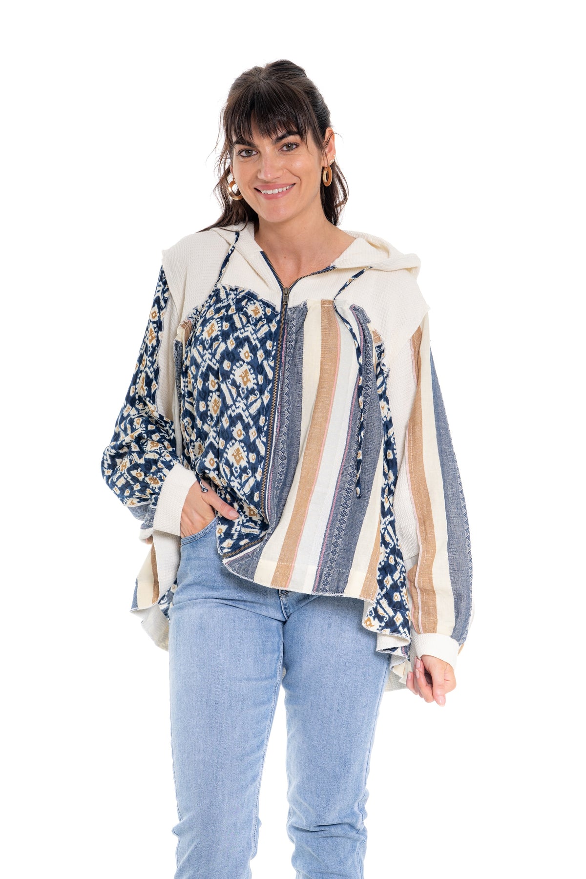 Jacket Hooded Patchwork | Blue CD-139 (agent samples - Size S/M)