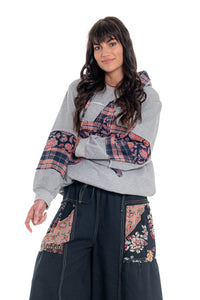 CJ Hoodie Star Patchwork | Grey CD-134 (agent samples - Size S/M)
