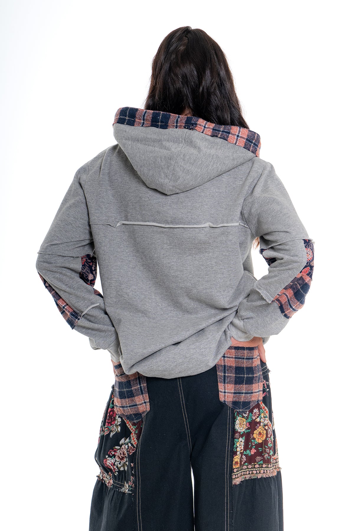 CJ Hoodie Star Patchwork | Grey CD-134 (agent samples - Size S/M)