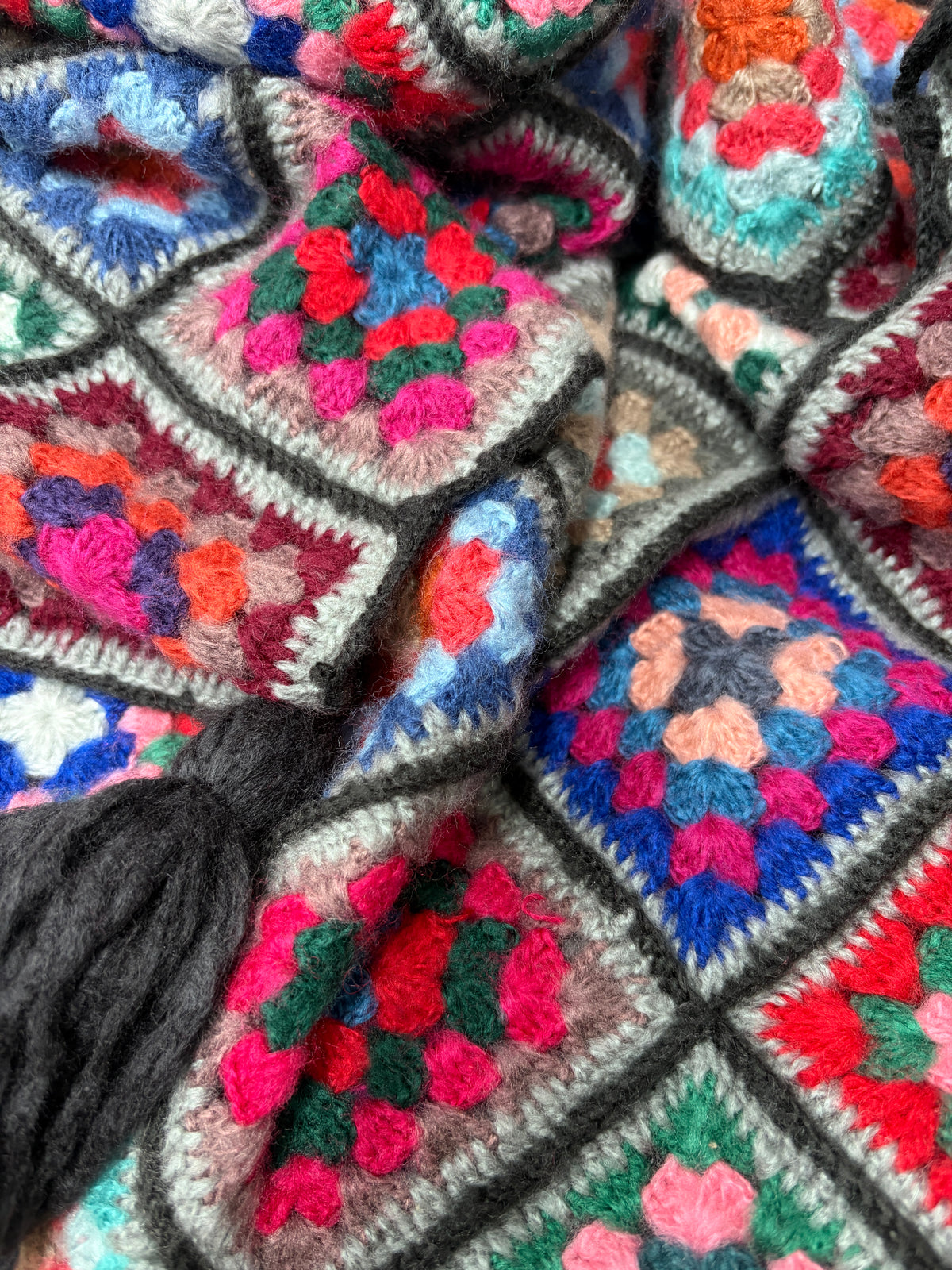 Ember Mosaic Crochet Poncho