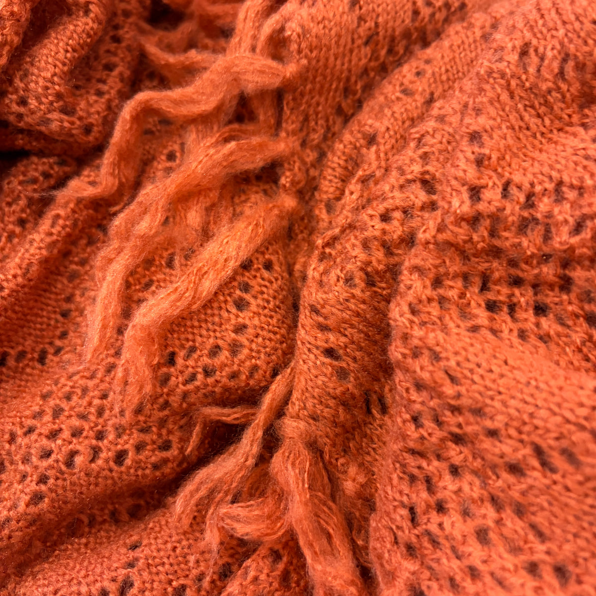 Crochet Fringe Vest | Rust