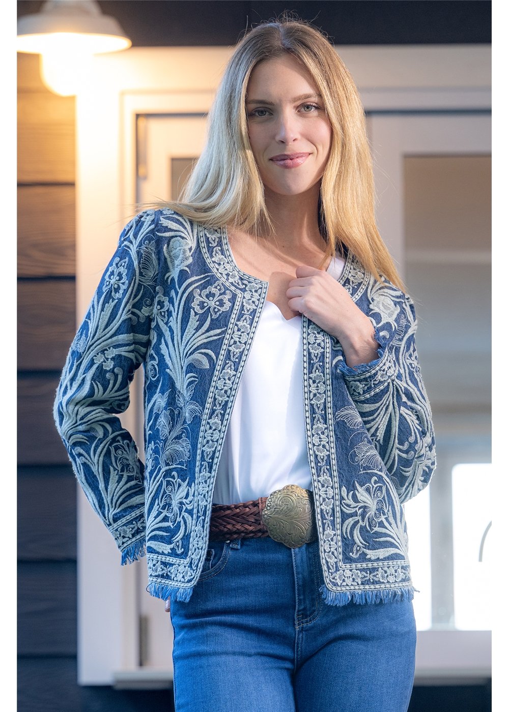 Belle Embroidered Denim Jacket
