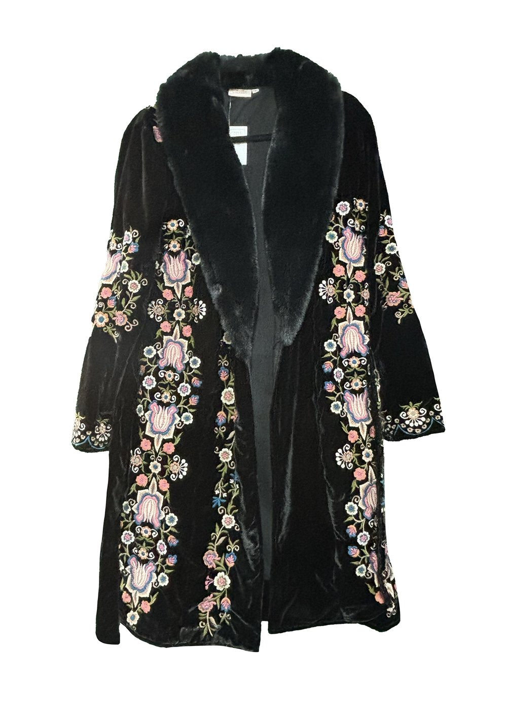 Danica Black Velvet Emb Coat