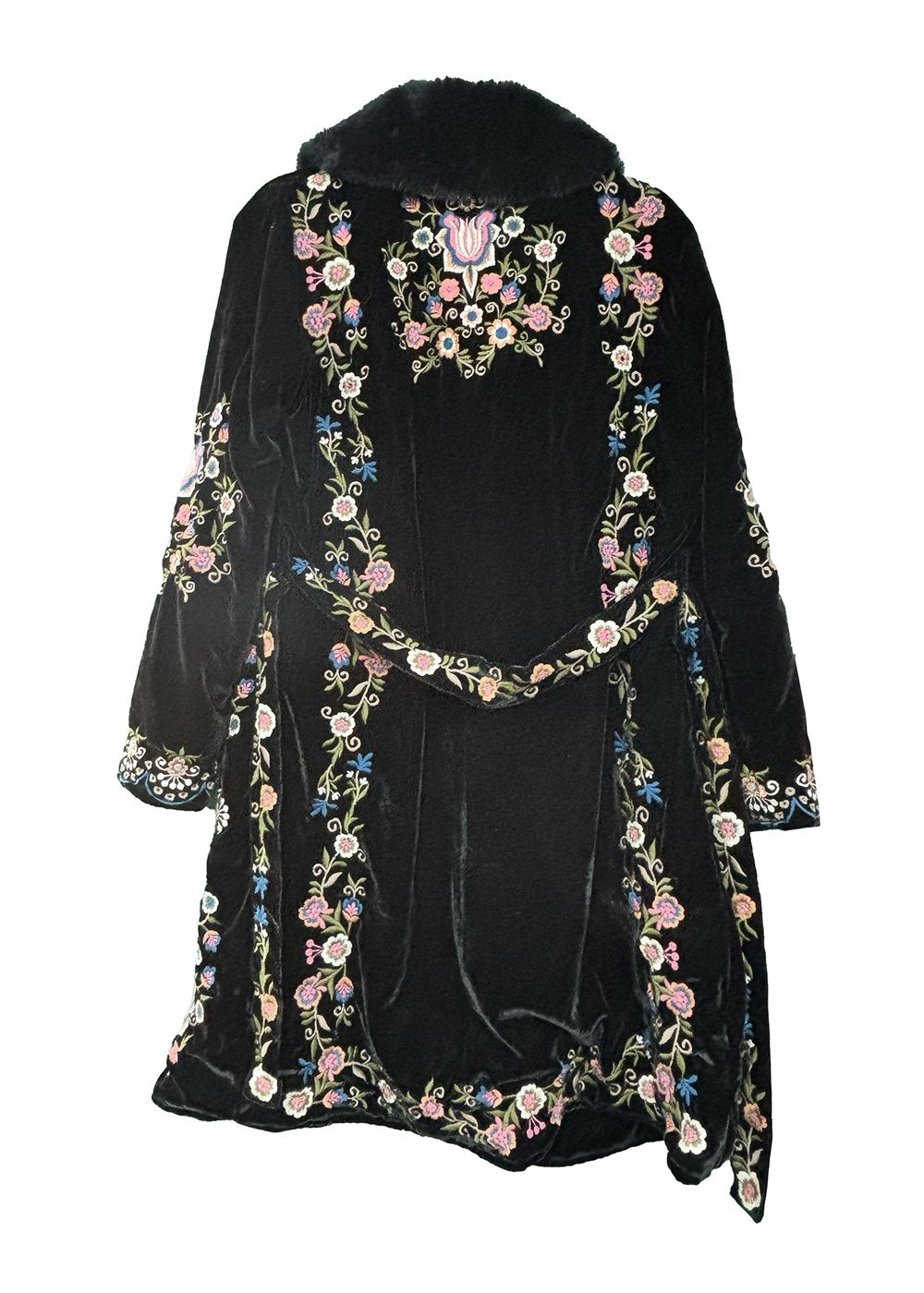 Danica Black Velvet Emb Coat